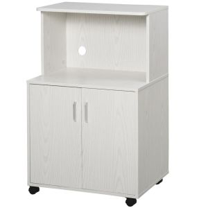 Armárior auxiliar para microonda 60,4x40,3x97 cm color blanco Homcom