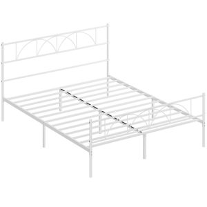 Cama de casal 161,5x208x98 cm aço color blanco Homcom, casa - quarto