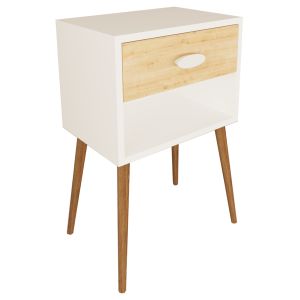 Mesa de cabeceira singol branco/carvalho de mel a. 70 x l. 45 x p. 30 cm