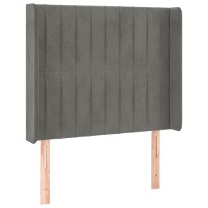 vidaXL cabecero con LED de terciopelo gris claro 103x16x118/128 cm