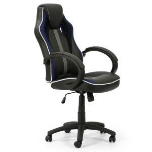 Cadeira de escritório elevatória e reclinável formula, color preto/azul
