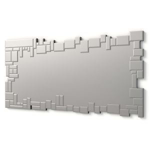 Dekoarte - espelhos decorativos modernos de parede irregular prata|140x70cm