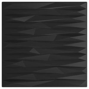 Painéis de parede 12 pcs 50x50 cm 3m² xps pedra preto