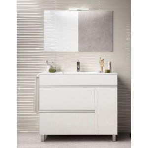 Móvel de banho caprera, lavatório y espelho branco 90x45cm