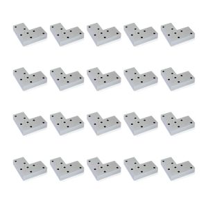 Emuca lote de 20 pés para móveis alumix 8, altura 12mm, plástico, pintado