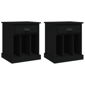 Casa lúmina - set  de 2 mesita de noche negro madeira  43 x 36 x 50 cm