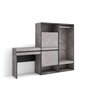 Mesa consola de entrada, sapateira, armário aberto, 190x35x145cm, rf3445