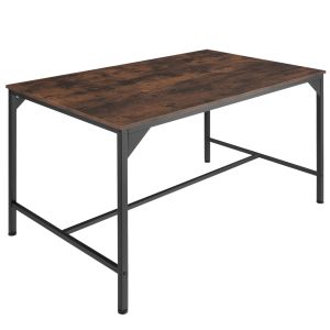 Mesa de comedor 120x75x75cm, madeira industrial oscura, rústica