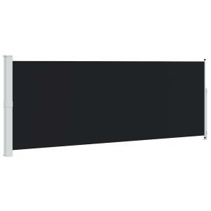 Toldo lateral retrátil para pátio 180x500 cm preto