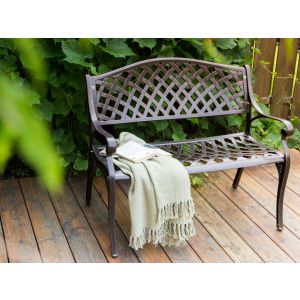 Banco de jardim staggia 104 cm metal castanho