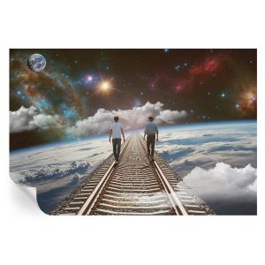Papel de parede vinílico viagem espacial 104x152 tulup