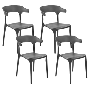 Conjunto de 4 cadeiras de jardim gubbio preto