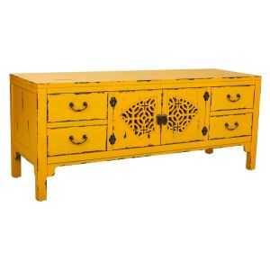 Aparador de madeira amarelo 120x40x50