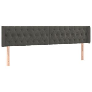 vidaXL cabecero de terciopelo gris oscuro 203x16x78/88 cm