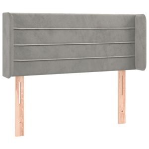 vidaXL cabecero con LED de terciopelo gris claro 93x16x78/88 cm