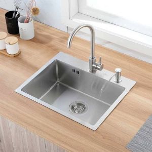 Auralum 1 basin sink 55x45x18,5cm pia de cozinha em aço inoxidável 304 com