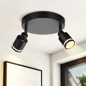 Nettlife luminária de teto negro gu10 20x20