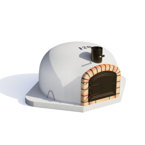 Forno a lenha para construção exterior vulcano corner branco- 120x120x76 cm