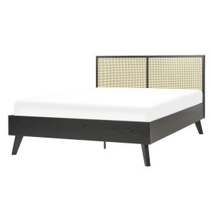 Cama rattan monpazier 140 x 200 cm preto