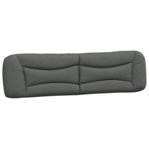 vidaXL cabecero de cama acolchado tela gris oscuro 200 cm