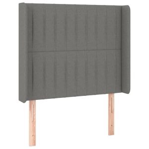 vidaXL cabecero con orejas de tela gris oscuro 103x16x118/128 cm