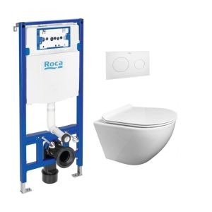 Roca duplo e botão pl10 branco fosco e wc susp tampa fina tornado