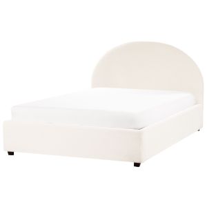 Sommier com arrumação vaucluse bouclé branco creme 140 x 200 cm