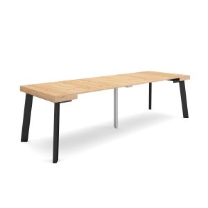 Mesa consola extensível, 58/262x90x73cm, carvalho, pés de madeira rf3020