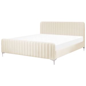 Cama veludo lunan 180 x 200 cm creme claro