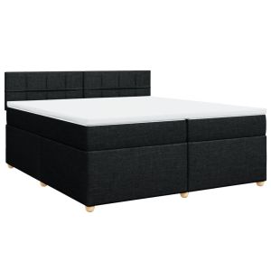 vidaXL cama box spring con colchón tela negro 200x200 cm