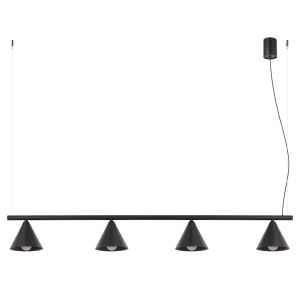 Lustres nox 4 preto aço 122x215x14cm