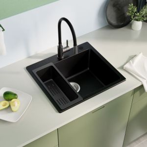 Pia de cozinha - sofetiy max - granito - 50x45cm - 1 cubo - com cesta e dre