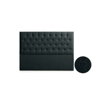 Cabeceira estofada ferrara aqualine 145x120x8 cm - preto - moonia