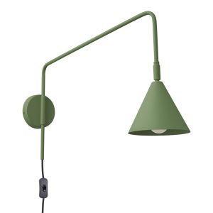Candeeiro de parede nox 1 verde oliva aço 14x30x61cm