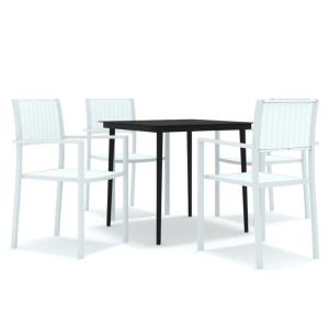 vidaXL juego de comedor de jardín de 5 piezas blanco