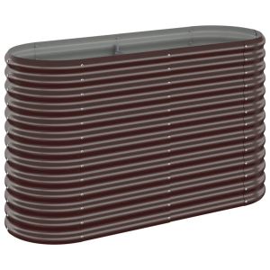vidaXL jardinera arriate acero galvanizado marrón 114x40x68 cm