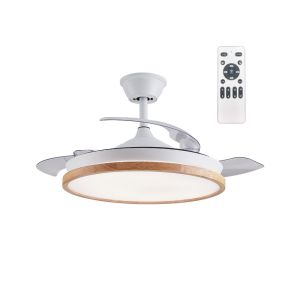 Ventilador de teto retrátil com luz LED 36w silent palmer branco cct