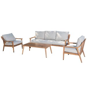 Conjunto composto por sofá de 3 lugares, 2 poltronas e mesa de centro