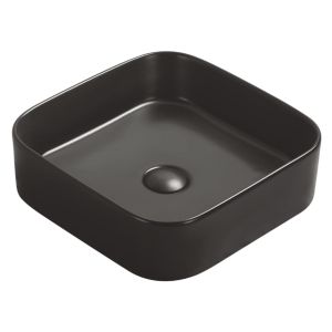 Ondée - lavabo cuadrado lys - cerámica negra mate