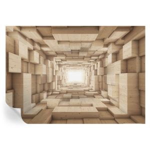 Papel parede adesivo túnel de madeira 208x146 tulup