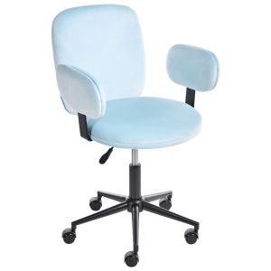 Cadeira home office moraga veludo azul claro