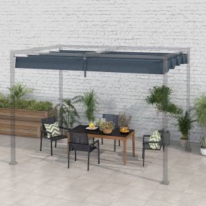 Cobertura para pérgola 286x245 cm poliéster color gris Outsunny