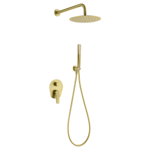 Duche de encastrar monocomando dourado aço-latão pvd ø25