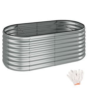Bancal elevado  flormma, 603l, galvanizado, 160x80x60cm, prata