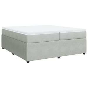 vidaXL cama box spring con colchón terciopelo gris claro 200x200 cm