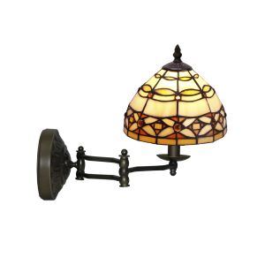 Aplique tiffany braço articulado, 20 cm de ø, série marfim