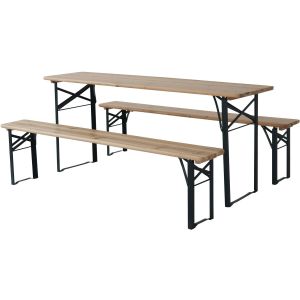 Mesa dobrável de jardim brasserie com 2 bancos "lisboa" - 176 x 46 x 75 cm