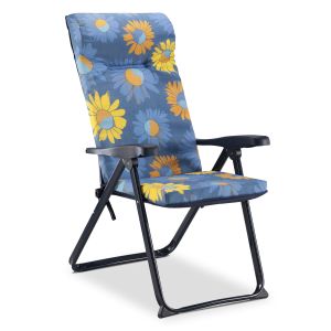Solenny e cadeira dobrável de jardim acolchoados 76x62x114 cm 6 posiçõ