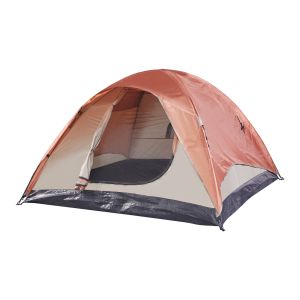Tenda bergeijk  de teto duplo em poliéster 213x213x130 cm castanho ferrugem
