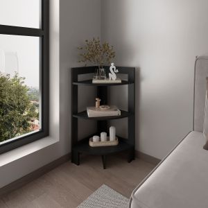 Banco de melamina riga com 3 prateleiras,preto,80.6 cm x 38.8 cm x 38.8 cm